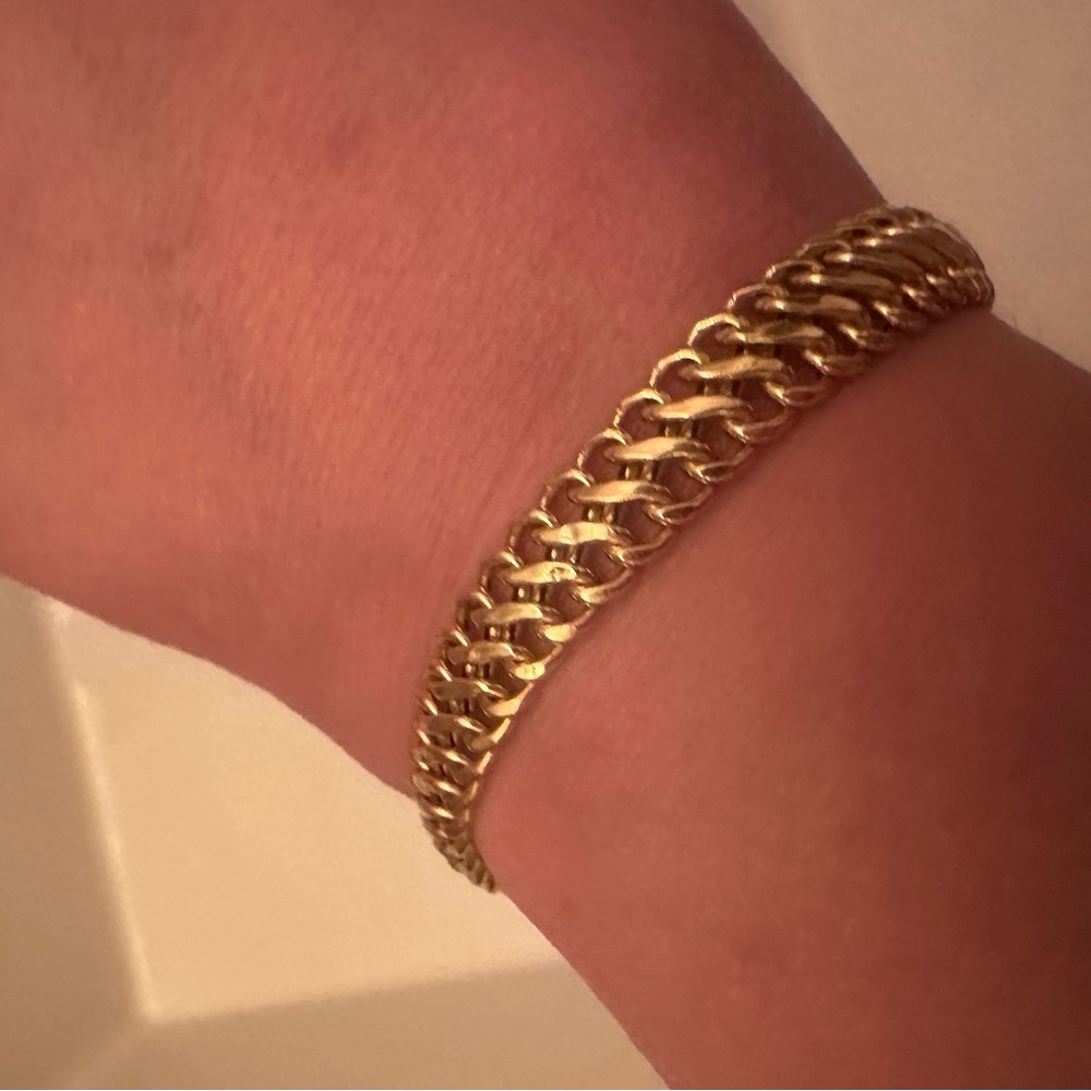 Bought in Italy — Gold Tone Woven Link Bracelet